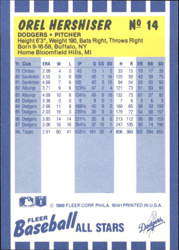 B3325- 1988 Fleer Béisbol All-Stars Tarjeta # S 1-44 -tú Pick 15 + Libre US - Imagen 29 de 89