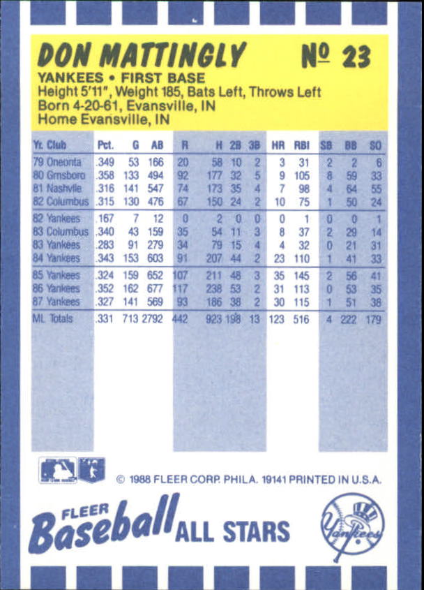 B3325- 1988 Fleer Béisbol All-Stars Tarjeta # S 1-44 -tú Pick 15 + Libre US - Imagen 47 de 89