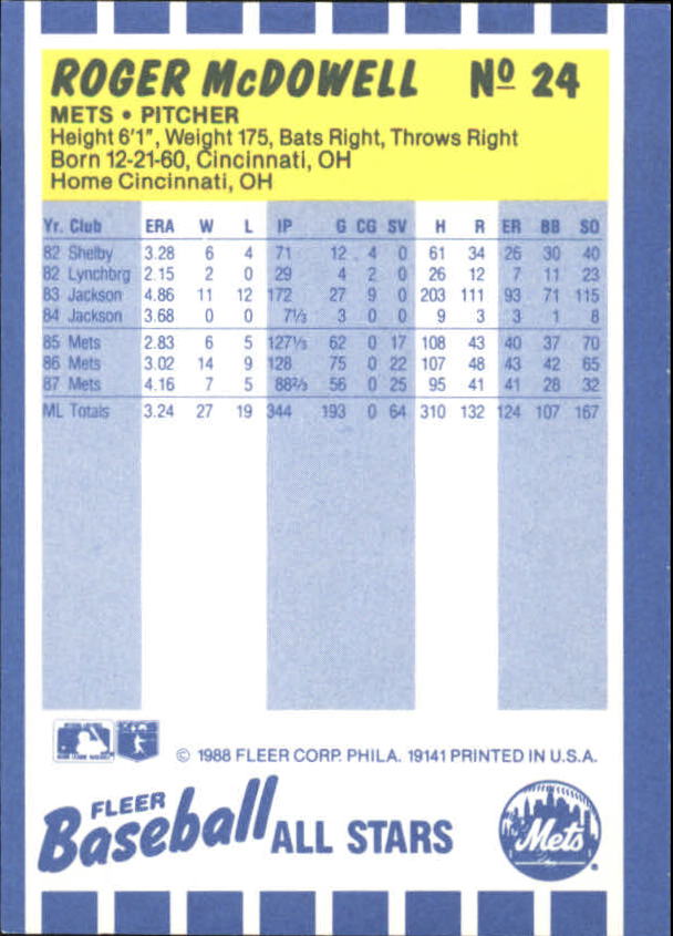 B3325- 1988 Fleer Béisbol All-Stars Tarjeta # S 1-44 -tú Pick 15 + Libre US - Imagen 49 de 89