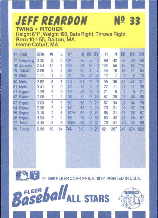 B3325- 1988 Fleer Béisbol All-Stars Tarjeta # S 1-44 -tú Pick 15 + Libre US - Imagen 67 de 89