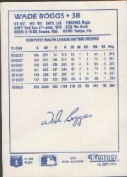 1988 Kenner Starting Lineup Cards #8 Wade Boggs back image