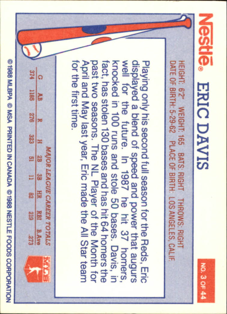 A8377- 1988 Nestle Baseball Card # S 1-44 -du Pick- 15 + Gratis US Schiff - Bild 5 von 65