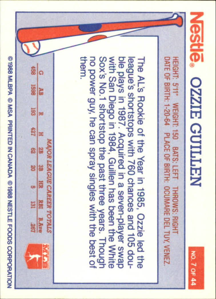 A8377- 1988 Nestle Baseball Card # S 1-44 -du Pick- 15 + Gratis US Schiff - Bild 9 von 65