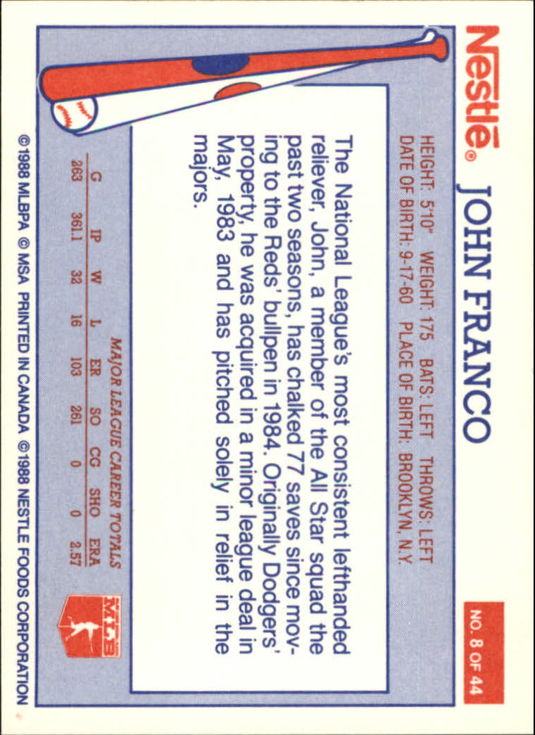 A8377- 1988 Nestle Baseball Card # S 1-44 -du Pick- 15 + Gratis US Schiff - Bild 11 von 65