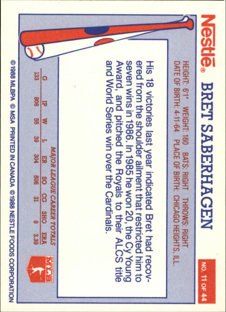 A8377- 1988 Nestle Baseball Card # S 1-44 -du Pick- 15 + Gratis US Schiff - Bild 17 von 65