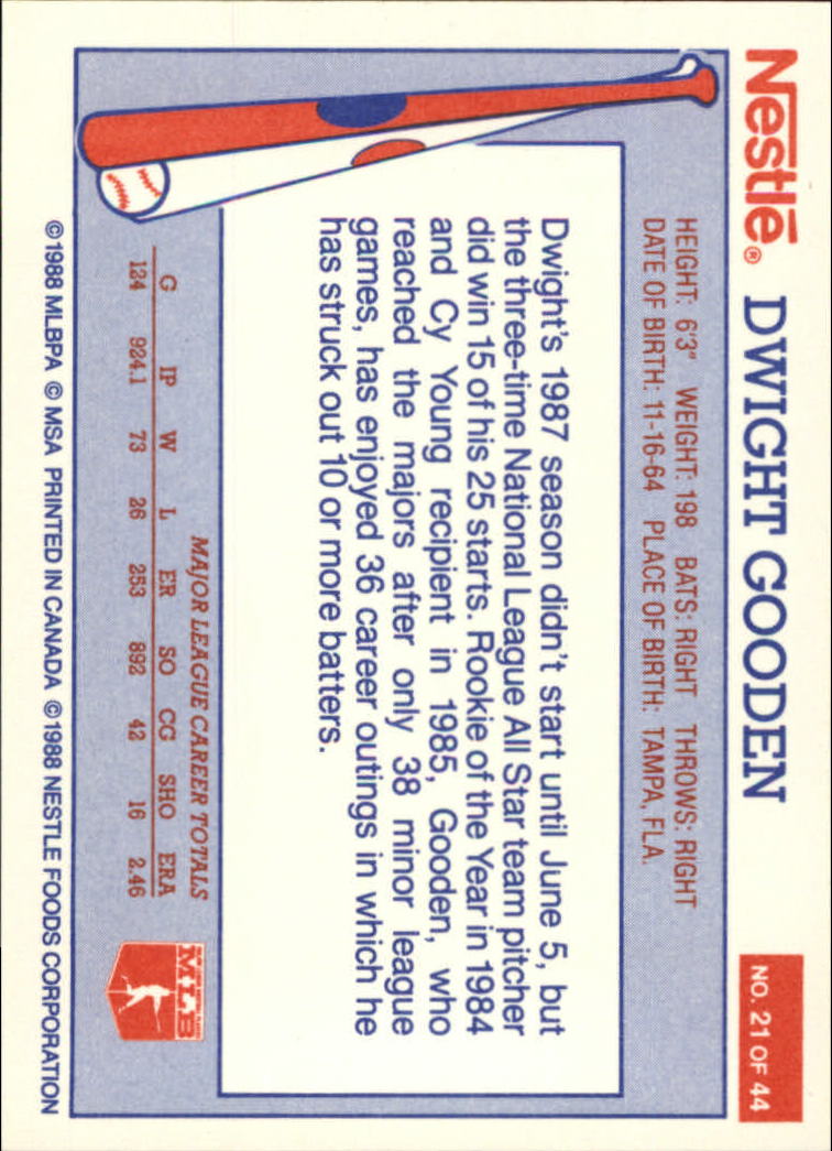 A8377- 1988 Nestle Baseball Card # S 1-44 -du Pick- 15 + Gratis US Schiff - Bild 31 von 65