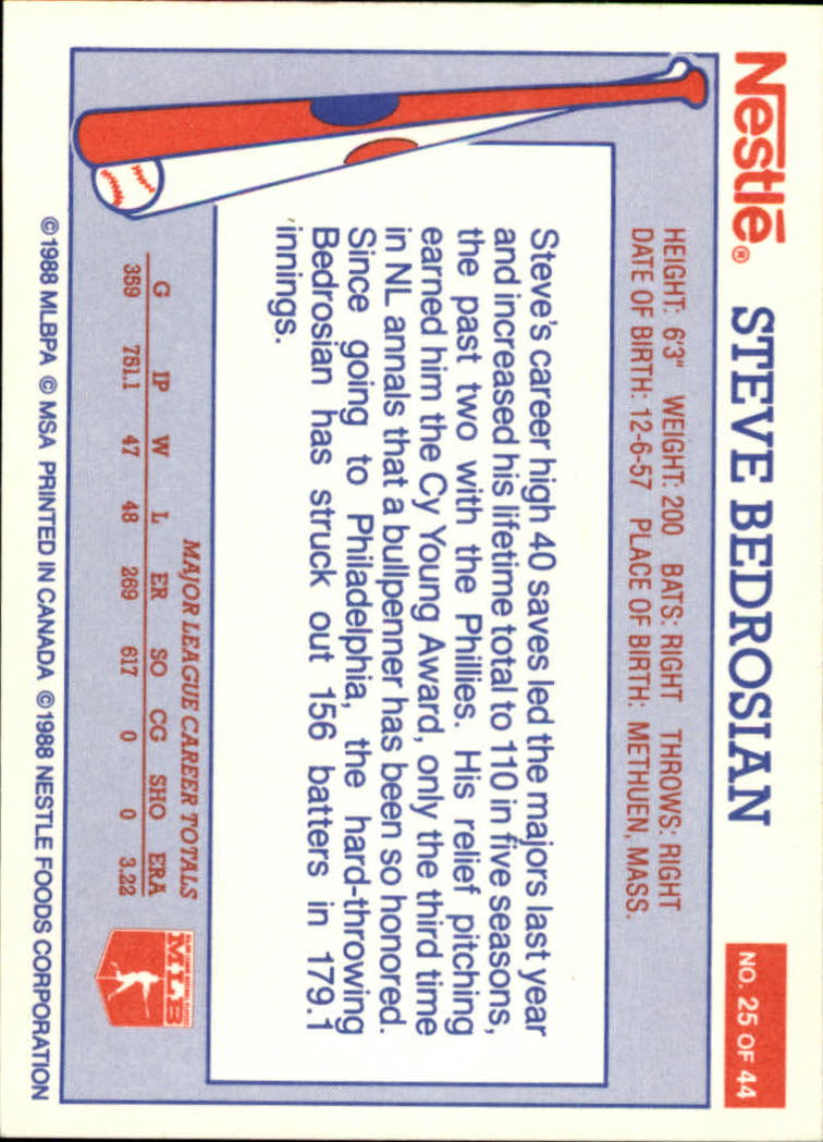 A8377- 1988 Nestle Baseball Card # S 1-44 -du Pick- 15 + Gratis US Schiff - Bild 37 von 65