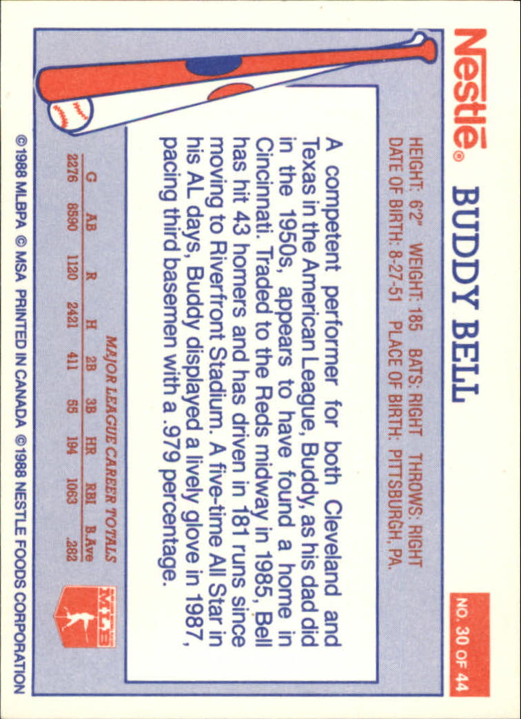 A8377- 1988 Nestle Baseball Card # S 1-44 -du Pick- 15 + Gratis US Schiff - Bild 47 von 65