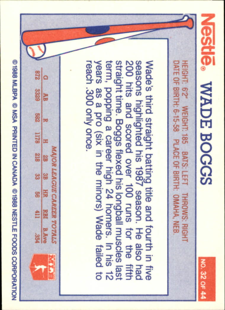 A8377- 1988 Nestle Baseball Card # S 1-44 -du Pick- 15 + Gratis US Schiff - Bild 49 von 65