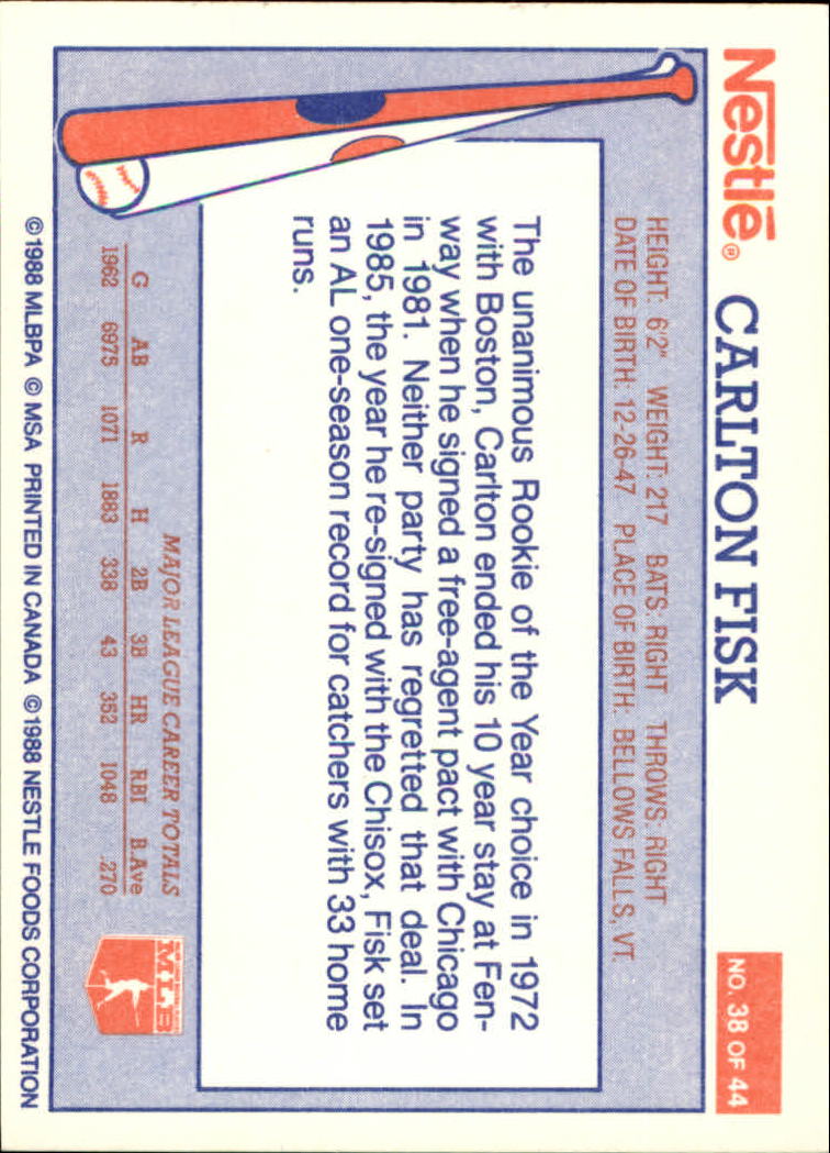 A8377- 1988 Nestle Baseball Card # S 1-44 -du Pick- 15 + Gratis US Schiff - Bild 59 von 65