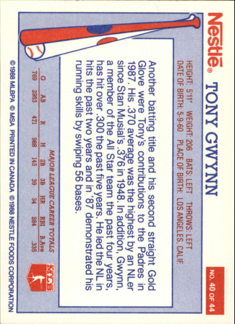 A8377- 1988 Nestle Baseball Card # S 1-44 -du Pick- 15 + Gratis US Schiff - Bild 61 von 65