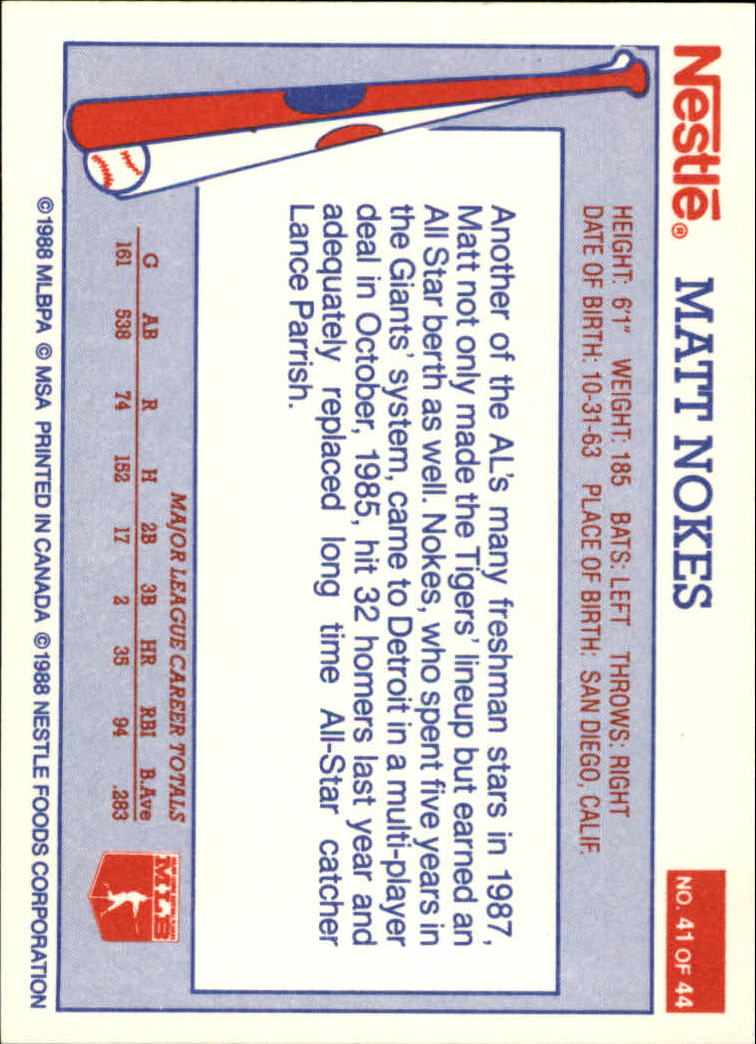 A8377- 1988 Nestle Baseball Card # S 1-44 -du Pick- 15 + Gratis US Schiff - Bild 63 von 65