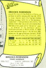 1988 Pacific Legends I #3 Brooks Robinson back image