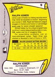 1988 Pacific Legends I #9 Ralph Kiner back image