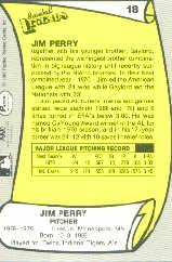1988 Pacific Legends I #18 Jim Perry back image