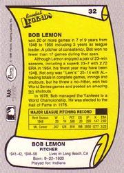 1988 Pacific Legends I #32 Bob Lemon back image