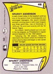 1988 Pacific Legends I #46 Sparky Anderson back image