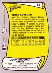 1988 Pacific Legends I #66 Jerry Koosman back image