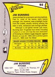1988 Pacific Legends I #92 Jim Bunning back image