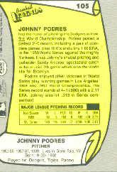 1988 Pacific Legends I #105 Johnny Podres back image