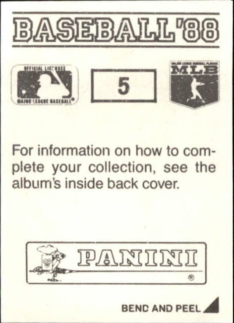 1988 Panini Stickers #5 Mike Boddicker back image
