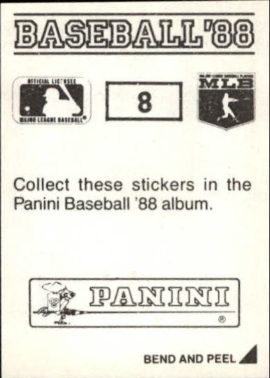 1988 Panini Stickers #8 Eddie Murray back image
