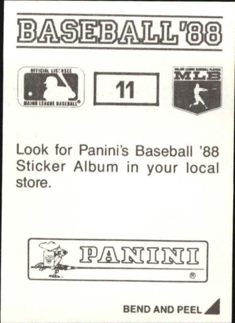 1988 Panini Stickers #11 Orioles W-L Breakdown/Cal Ripken IA back image