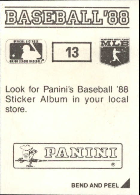 1988 Panini Stickers #13 Cal Ripken back image