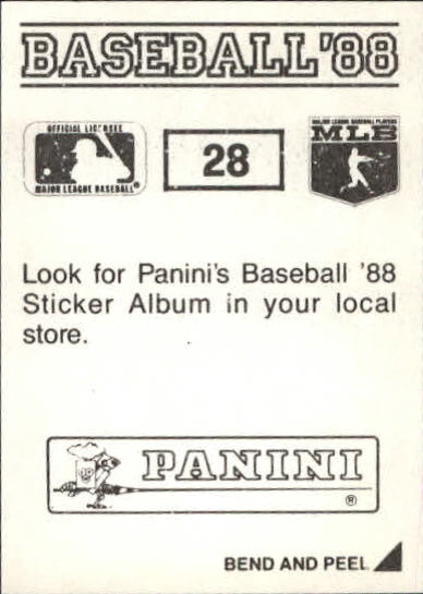 1988 Panini Stickers #28 Marty Barrett back image