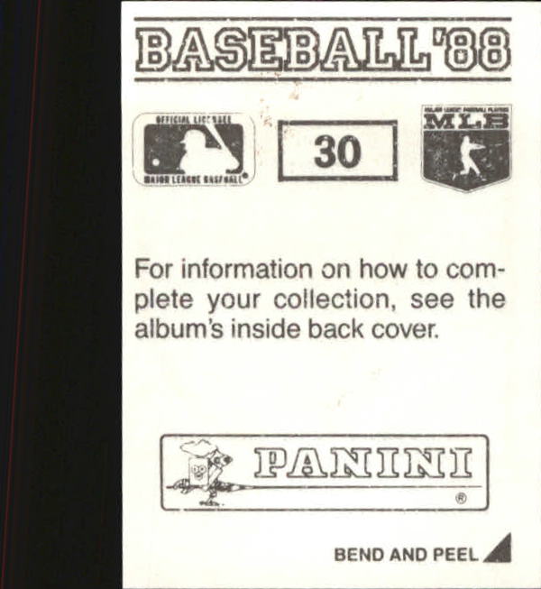 1988 Panini Stickers #30 Spike Owen back image