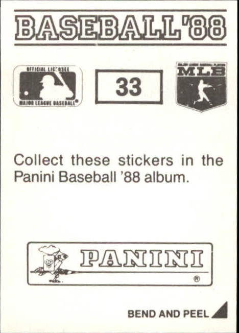 1988 Panini Stickers #33 Jim Rice back image