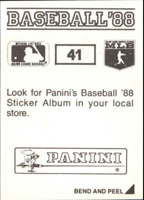 1988 Panini Stickers #41 Mark McLemore back image