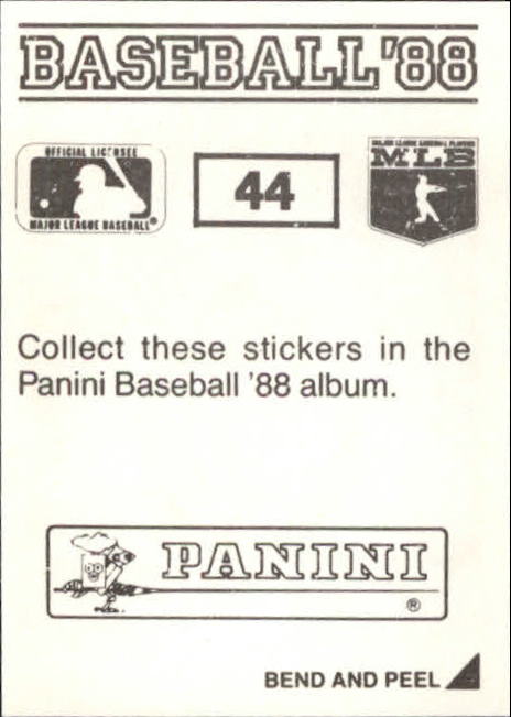 1988 Panini Stickers #44 Jack Howell back image