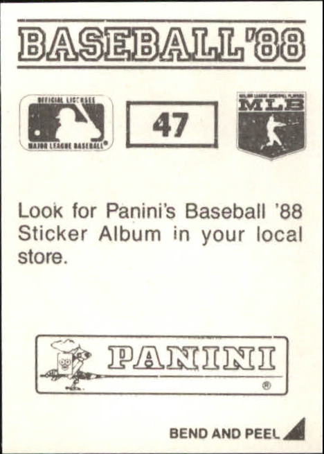 1988 Panini Stickers #47 Ruppert Jones back image