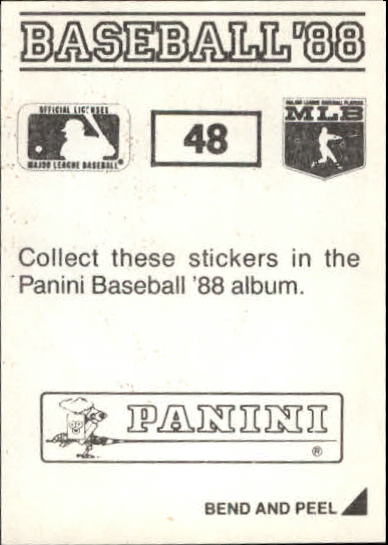 1988 Panini Stickers #48 Gary Pettis back image