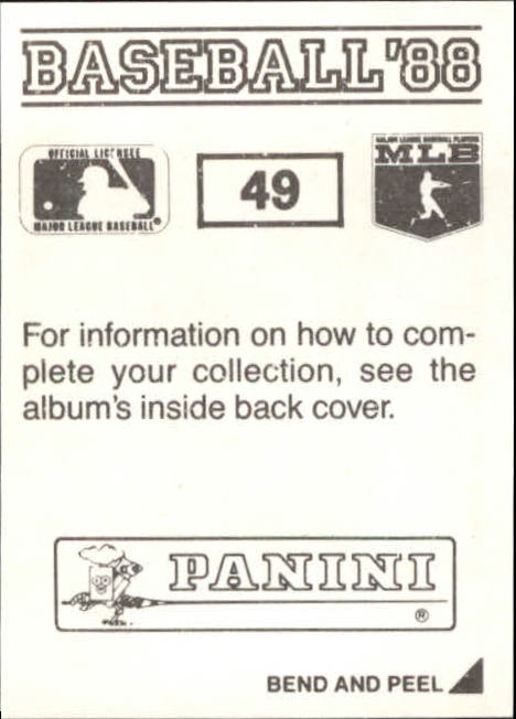 1988 Panini Stickers #49 Devon White back image