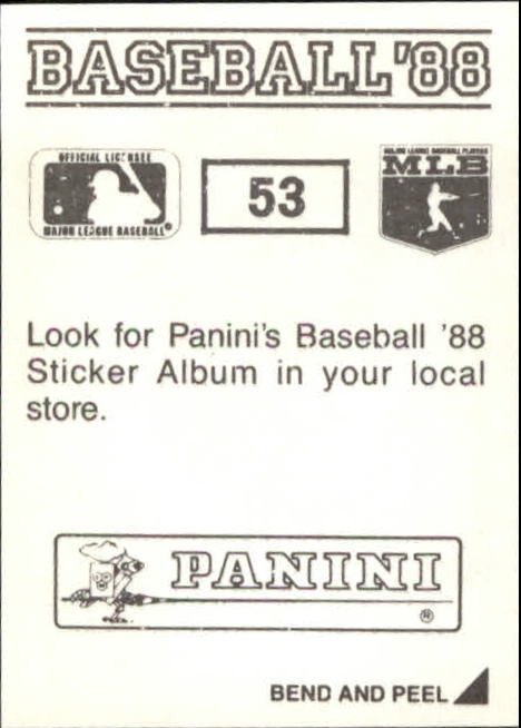 1988 Panini Stickers #53 Richard Dotson back image
