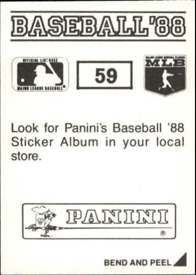 1988 Panini Stickers #59 White Sox W-L/Breakdown/(Action photo) back image