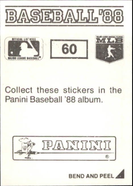 1988 Panini Stickers #60 Steve Lyons back image