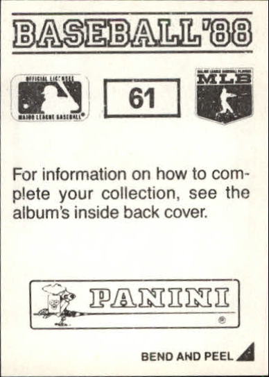 1988 Panini Stickers #61 Ozzie Guillen back image