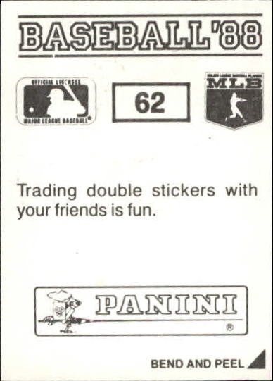 1988 Panini Stickers #62 Harold Baines back image