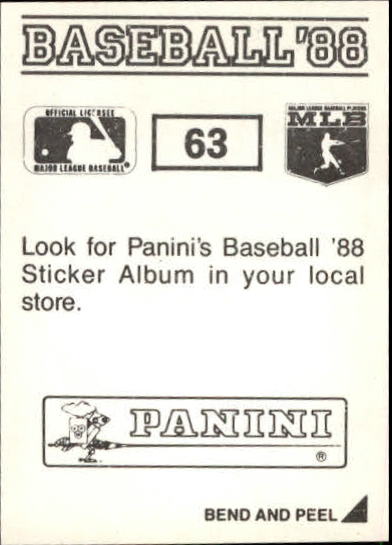 1988 Panini Stickers #63 Ivan Calderon back image
