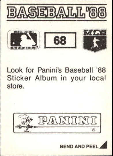 1988 Panini Stickers #68 Scott Bailes back image