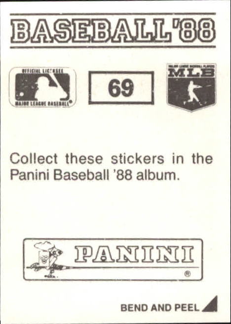 1988 Panini Stickers #69 Tom Candiotti back image