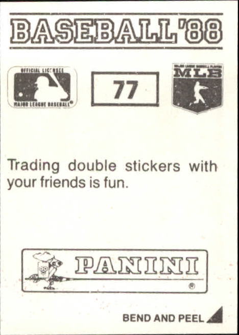 1988 Panini Stickers #77 Julio Franco back image