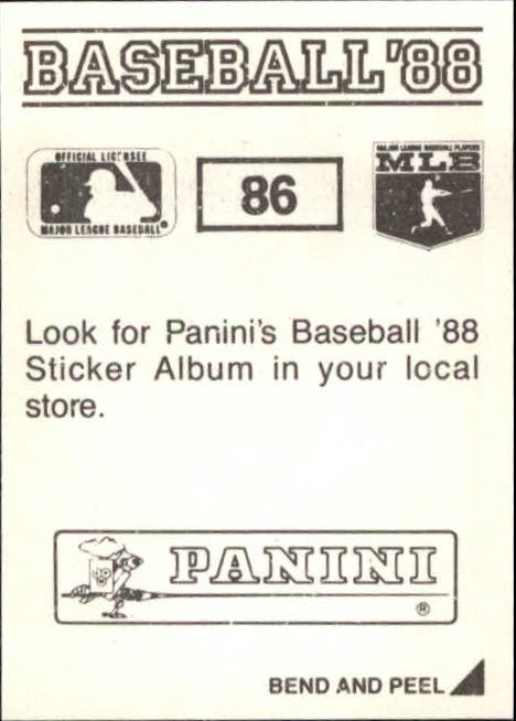 1988 Panini Stickers #86 Frank Tanana back image