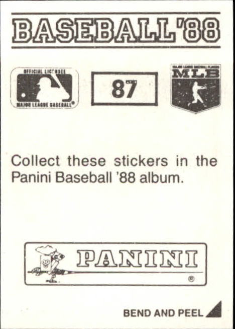 1988 Panini Stickers #87 Walt Terrell back image