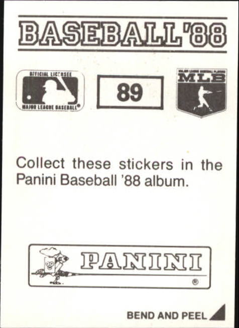 1988 Panini Stickers #89 Darrell Evans back image