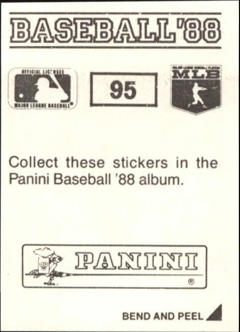 1988 Panini Stickers #95 Kirk Gibson back image