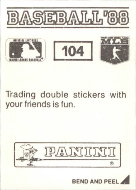 1988 Panini Stickers #104 George Brett back image